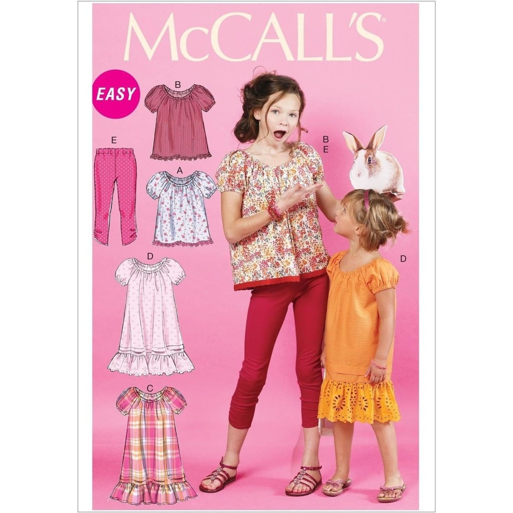 McCalls Sewing Pattern M6500 Dress Top Leggings Girls Size 3-6 Uncut FF